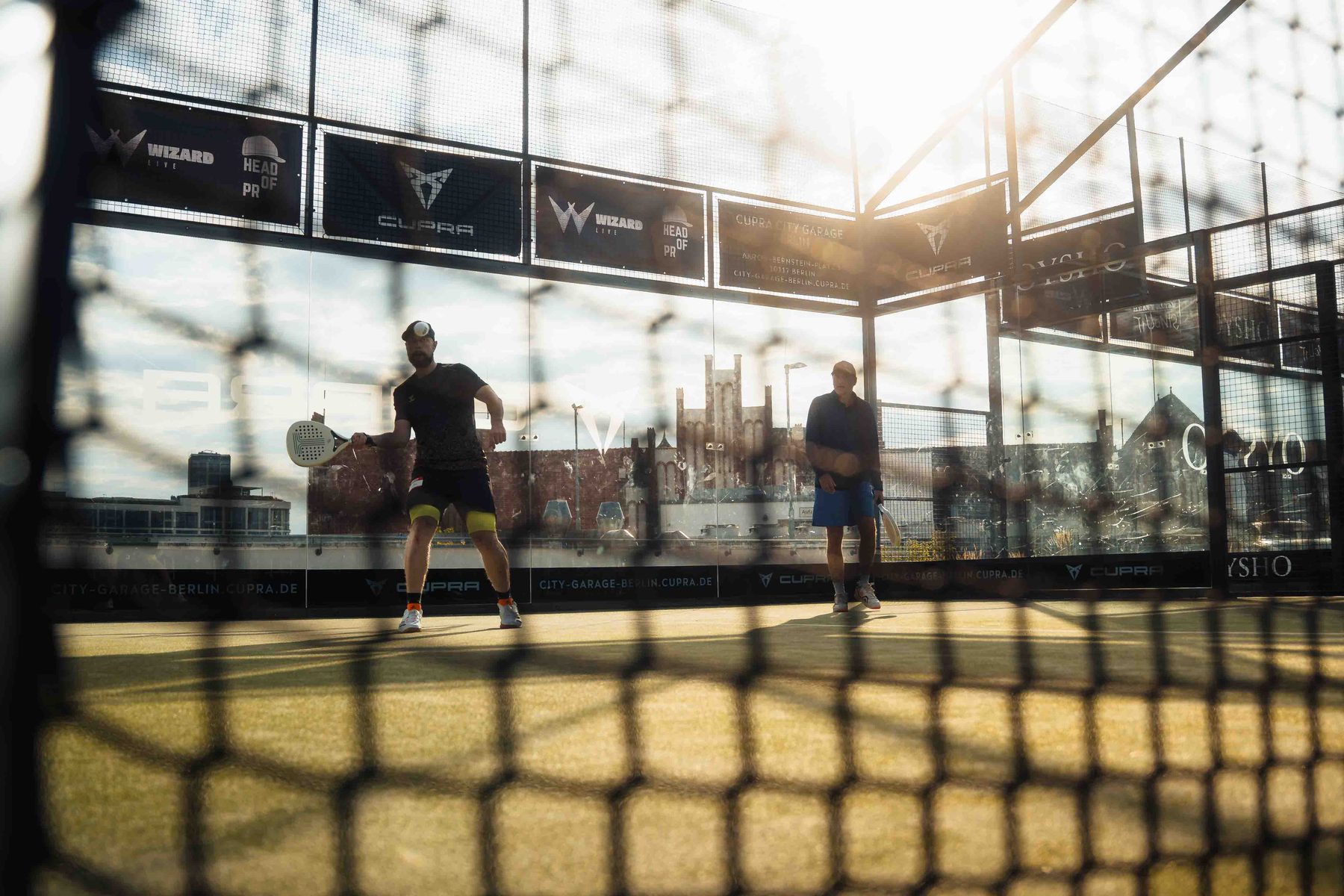 Padel match in the evening sun at Heavy Padel Truants 2026