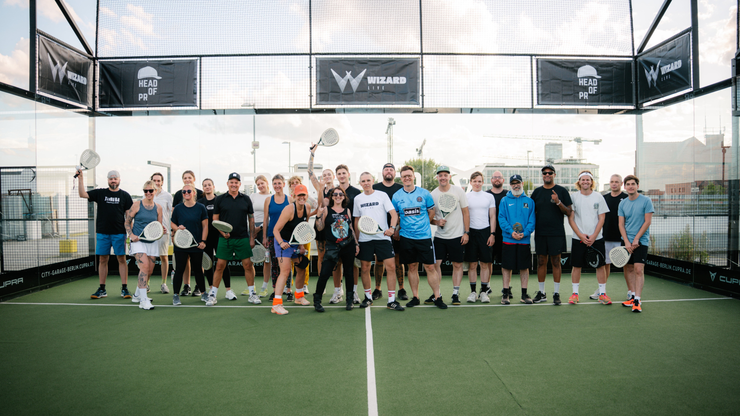 Heavy Padel Truants 2025 — group photo on the Berlin padel court